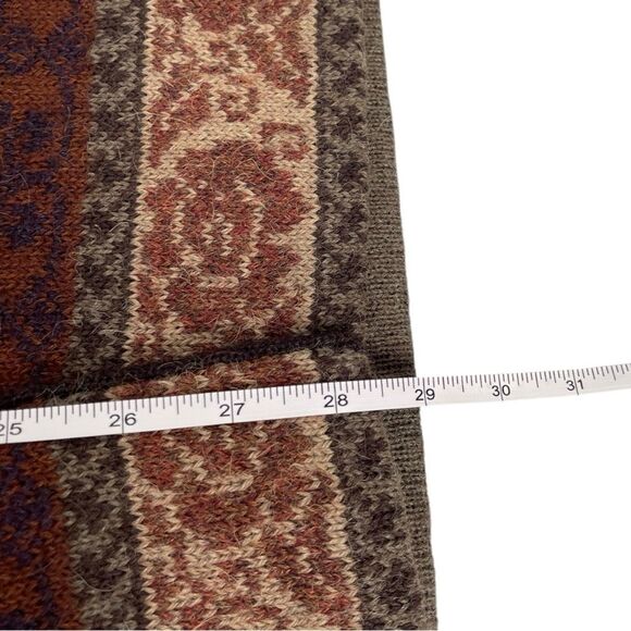 Dakota 100% alpaca women’s small brown knit color block button up long Cardigan - Picture 5 of 6